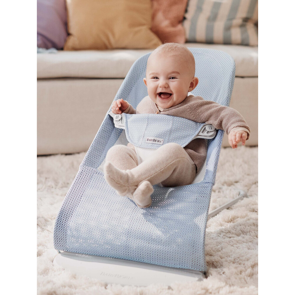Baby Bjorn - Balansoar Balance Soft, Sky Blue/White, Mesh 