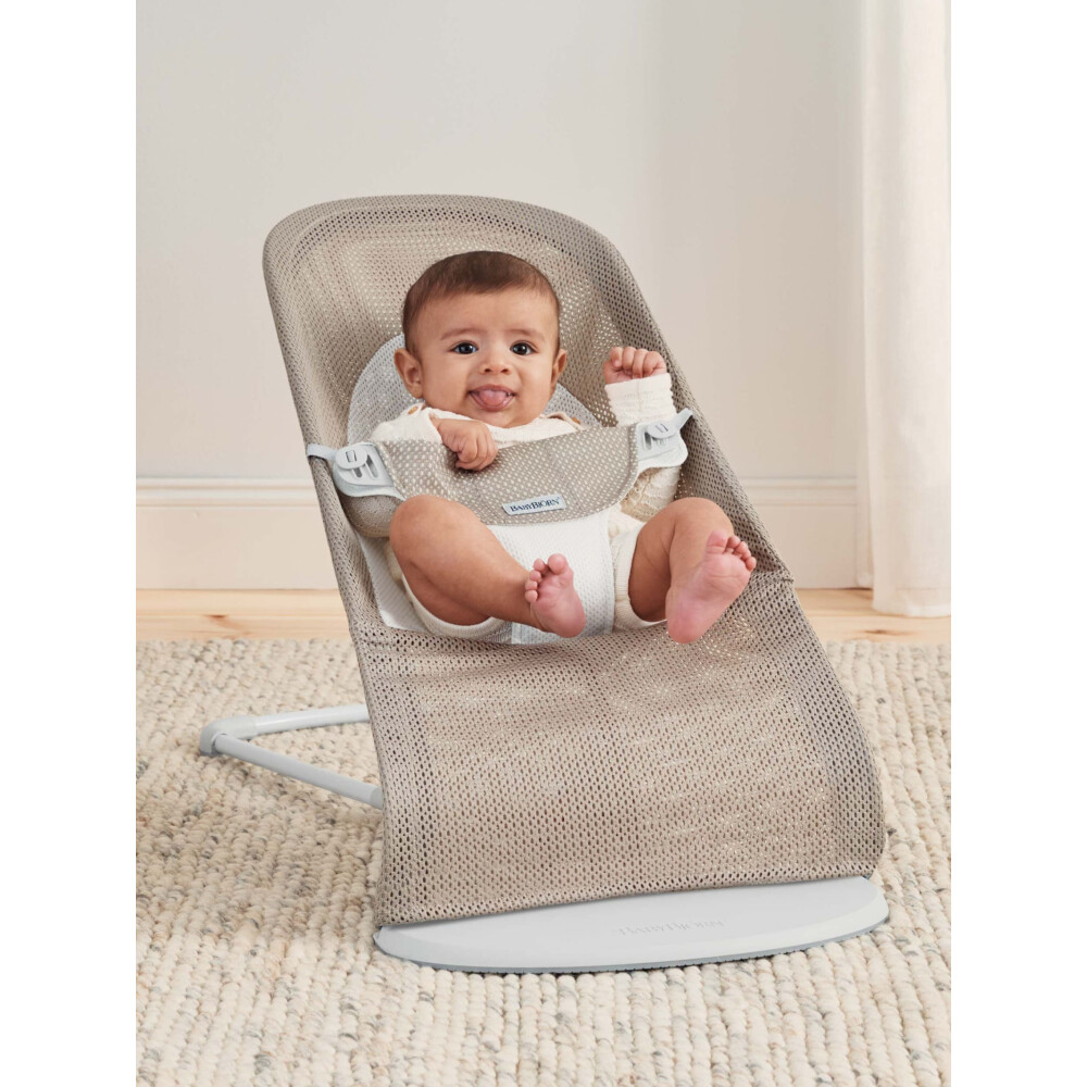 Baby Bjorn - Balansoar Balance Soft, Grey Beige/White, Mesh 