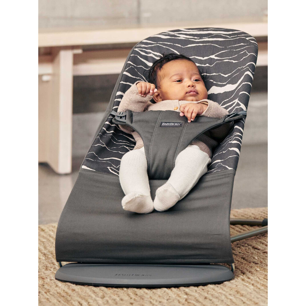 BabyBjorn - Balansoar Bliss Anthracite/Landscape Bumbac - Editie Limitata