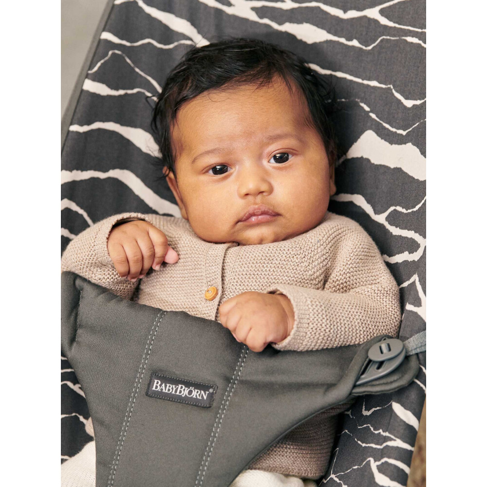 BabyBjorn - Balansoar Bliss Anthracite/Landscape Bumbac - Editie Limitata