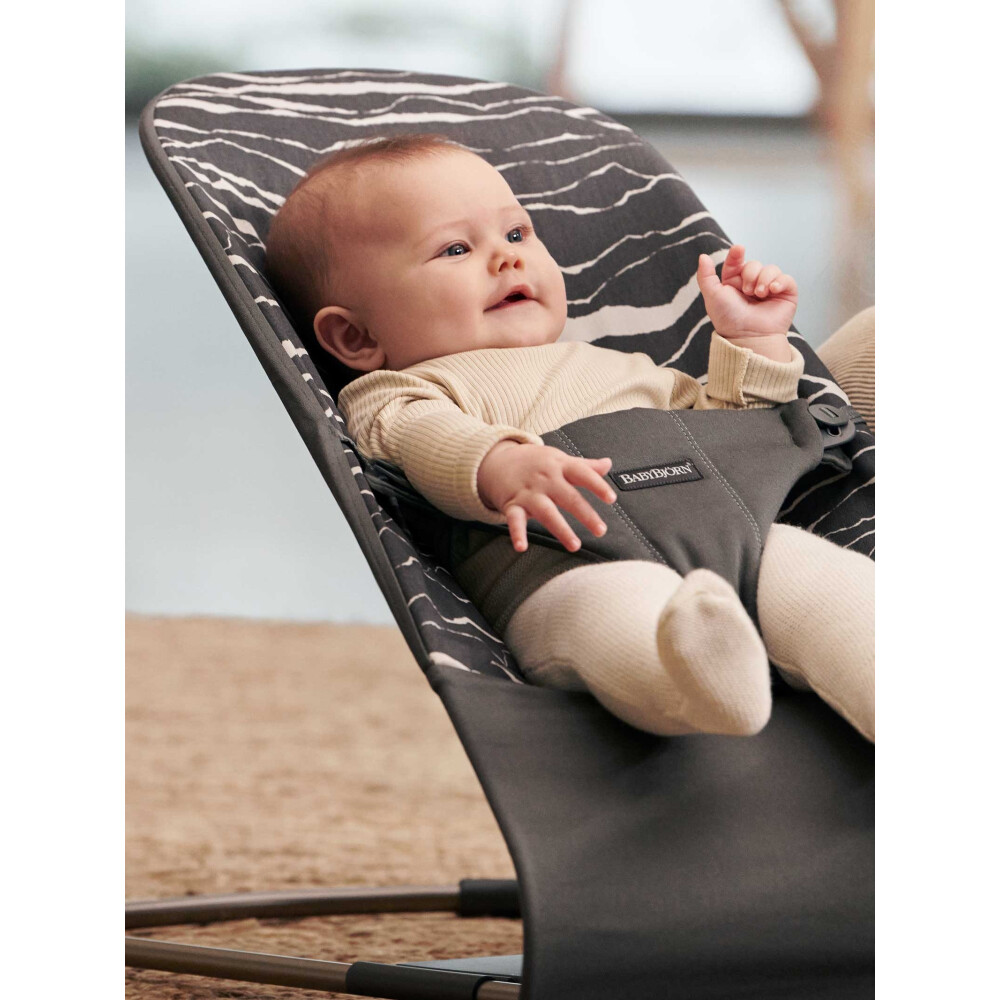 BabyBjorn - Balansoar Bliss Anthracite/Landscape Bumbac - Editie Limitata