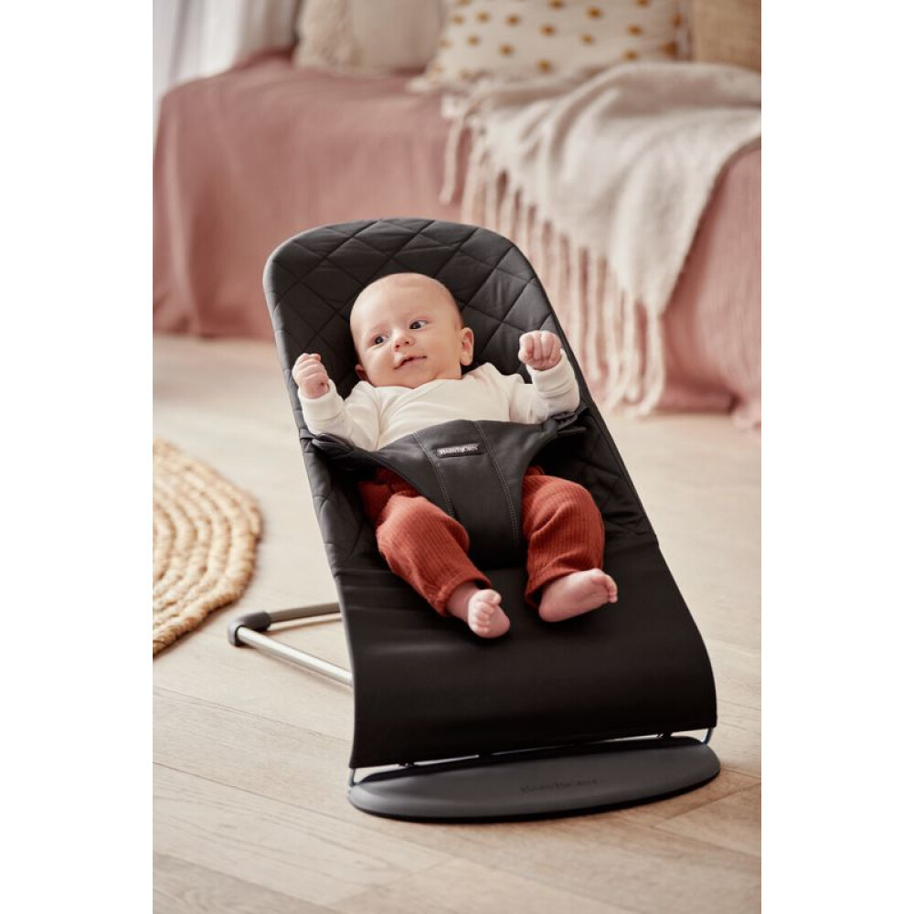 BabyBjorn - Balansoar Bliss Black din tesatura matlasata cu aspect Clasic