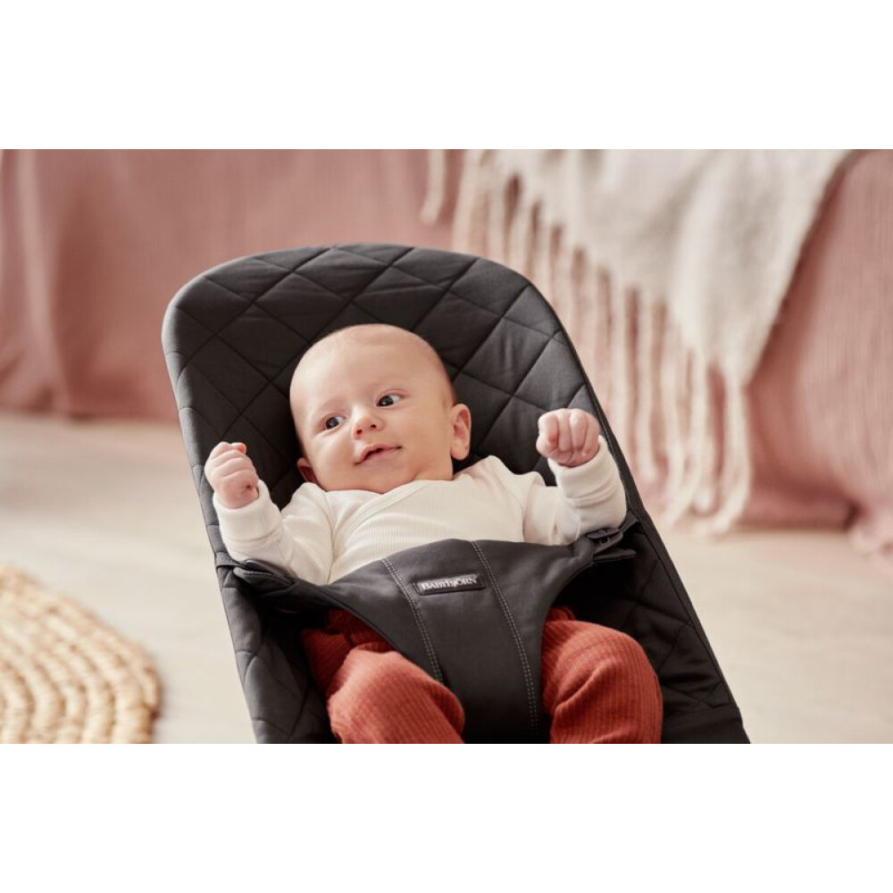 BabyBjorn - Balansoar Bliss Black din tesatura matlasata cu aspect Clasic