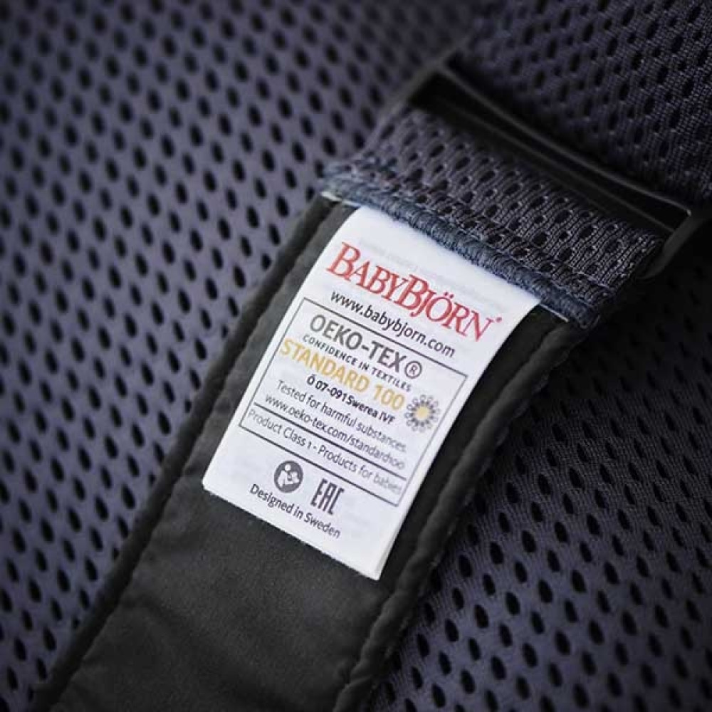 BabyBjorn - Marsupiu anatomic Mini, cu pozitii multiple de purtare, Anthracite, 3D Mesh