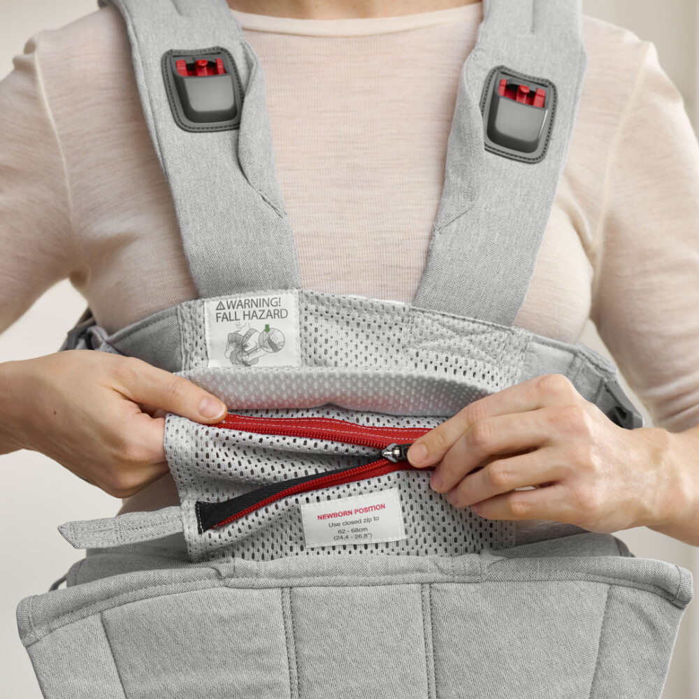 BabyBjorn - Marsupiu anatomic cu multiple pozitii de purtare colectia Harmony, tesatura melange, Light Gray
