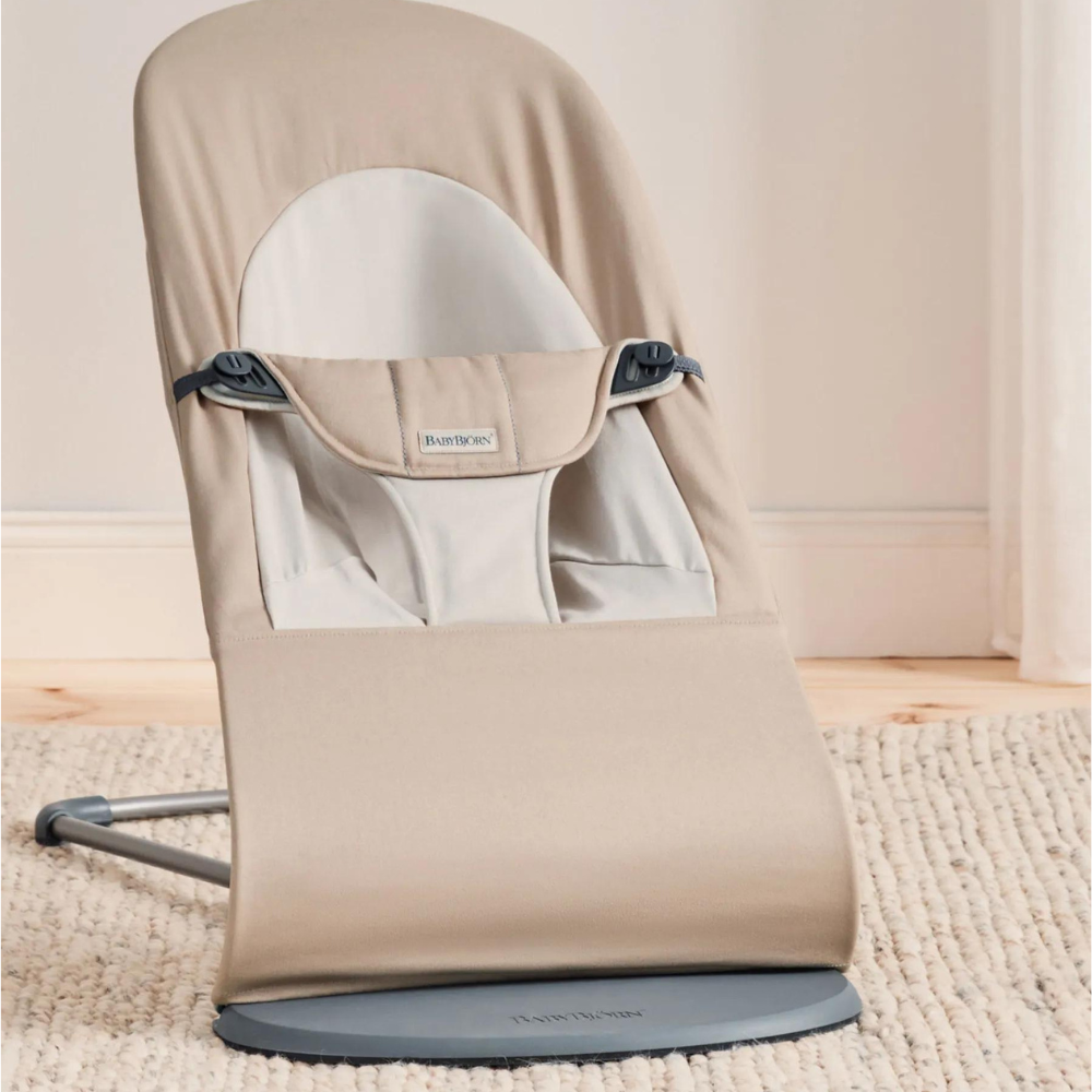 BabyBjorn - Balansoar Balance Soft Khaki cu detalii Beige, Tesatura