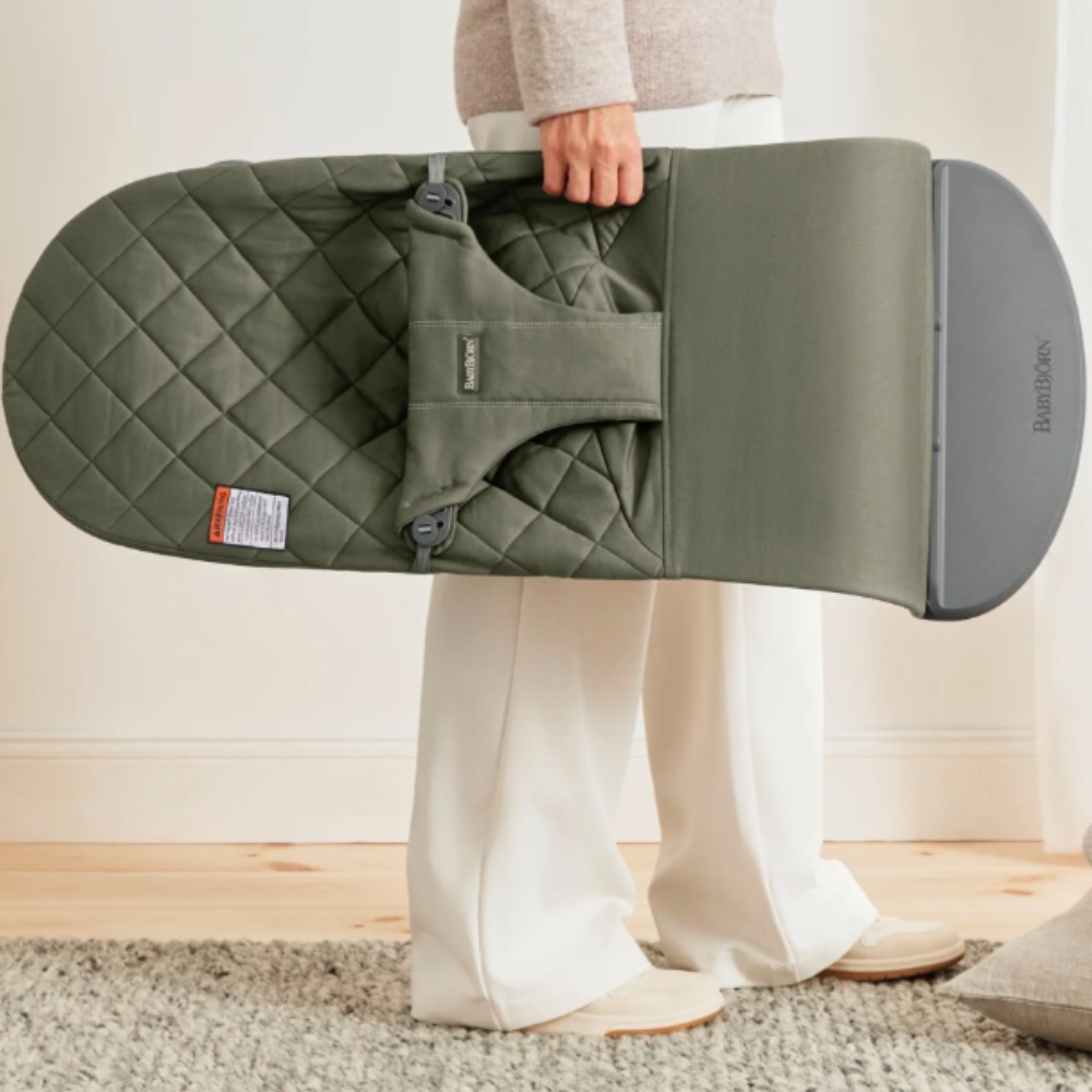 BabyBjorn - Balansoar Bliss Dark Green din tesatura matlasata cu aspect Clasic