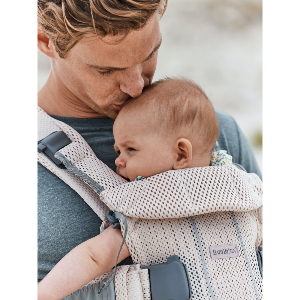 BabyBjorn - Marsupiu anatomic One Air - Pearly Pink, 3D Mesh
