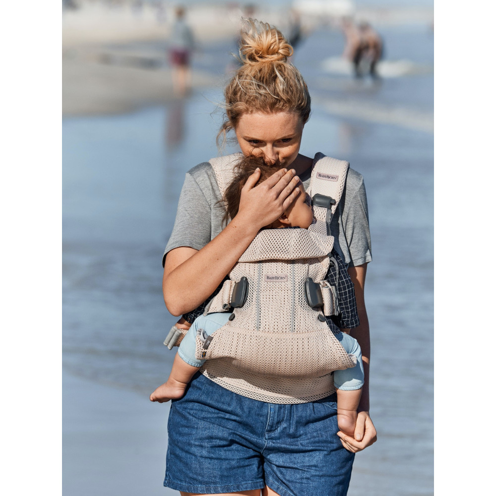 BabyBjorn - Marsupiu anatomic One Air - Pearly Pink, 3D Mesh