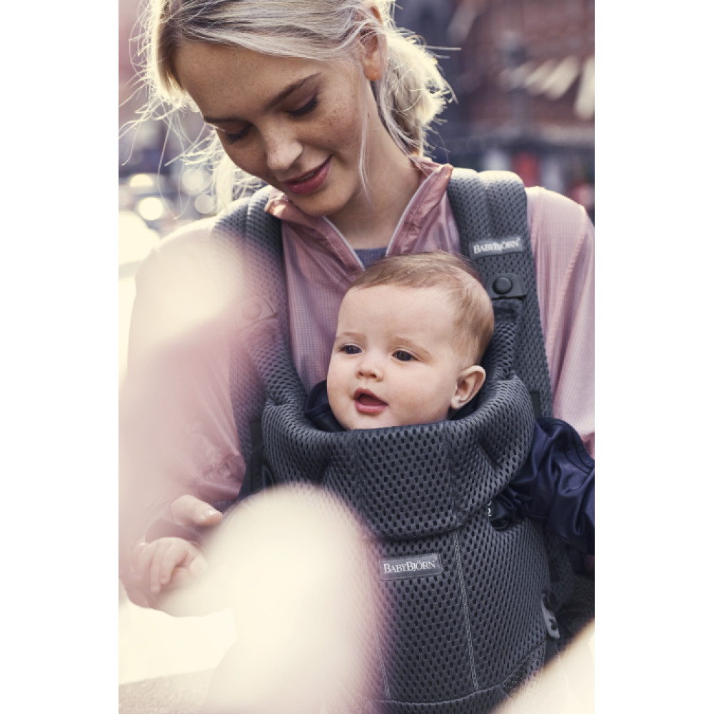 BabyBjorn - Marsupiu anatomic Move, Antracit 3D Mesh