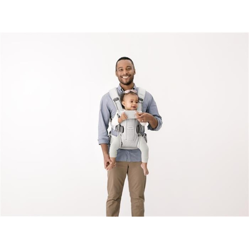 BabyBjorn - Marsupiu anatomic One Air - Silver, 3D Mesh