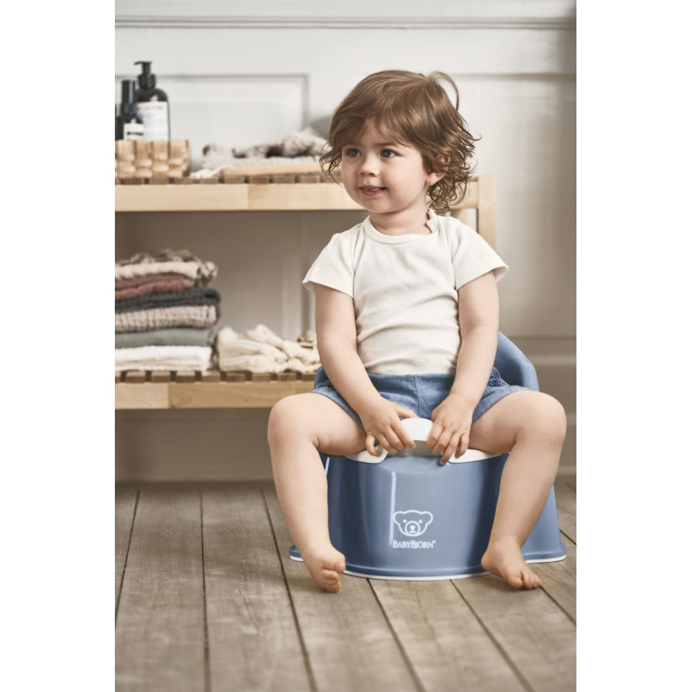BabyBjorn - Olita cu protectie spate Potty Chair Deep blue/White