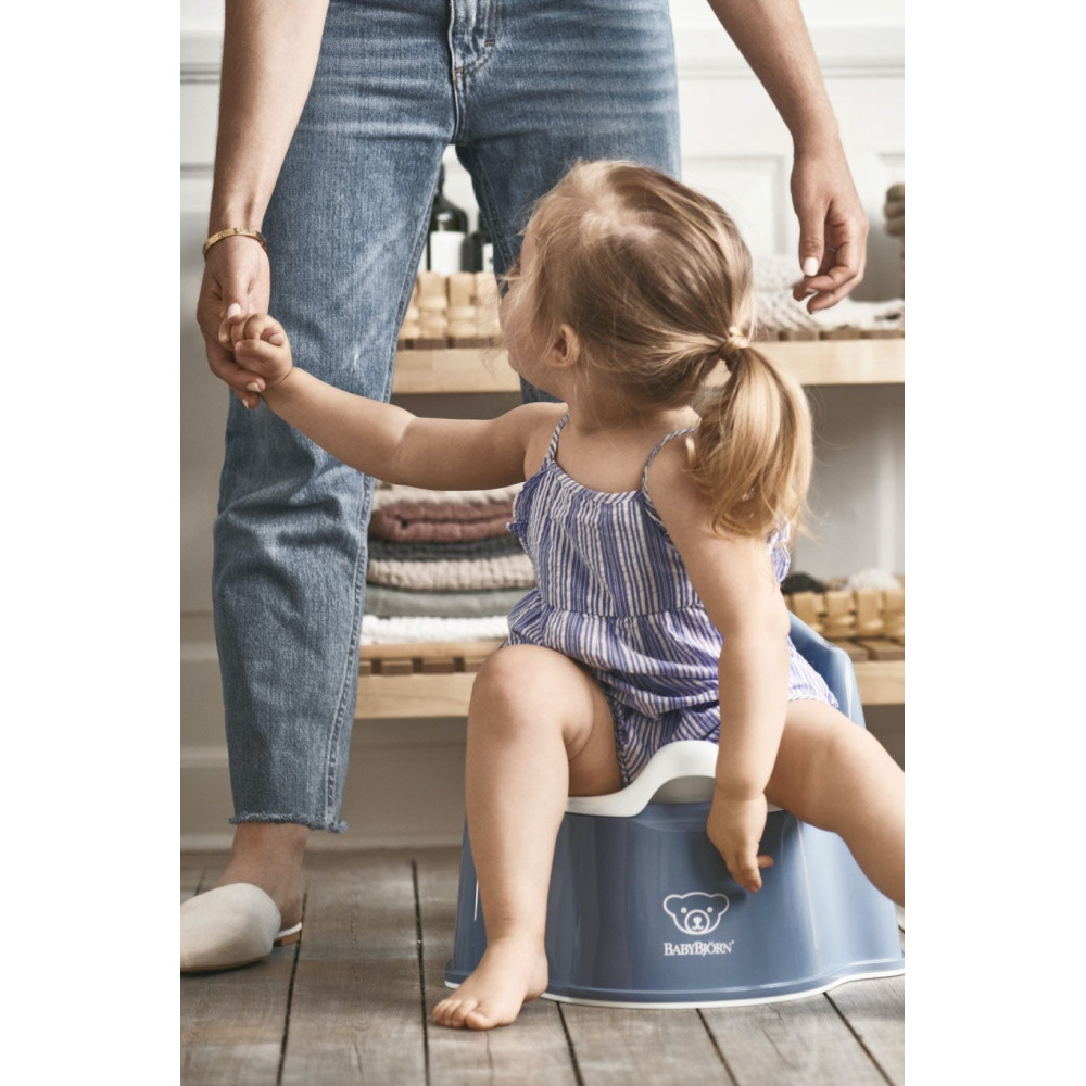 BabyBjorn - Olita cu protectie spate Potty Chair Deep blue/White