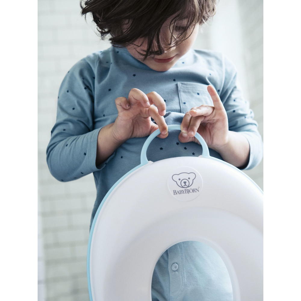 BabyBjorn - Reductor pentru toaleta Toilet Training Seat, White/Turquoise