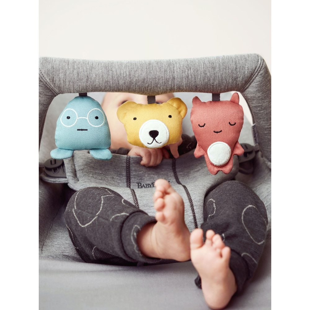 BabyBjorn - Balansoar Bliss Light Grey, 3D Jersey, cu bara de jucarii 
