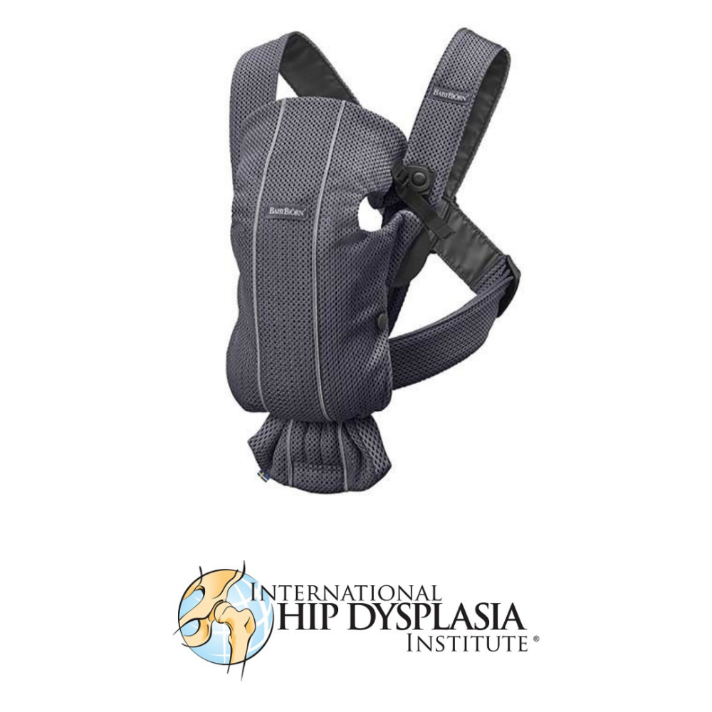 BabyBjorn - Marsupiu anatomic Mini, cu pozitii multiple de purtare, Anthracite, 3D Mesh