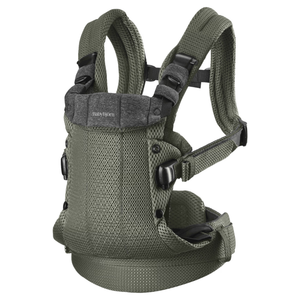 BabyBjorn - Marsupiu anatomic cu multiple pozitii de purtare colectia Harmony, 3D Mesh, Dark Green