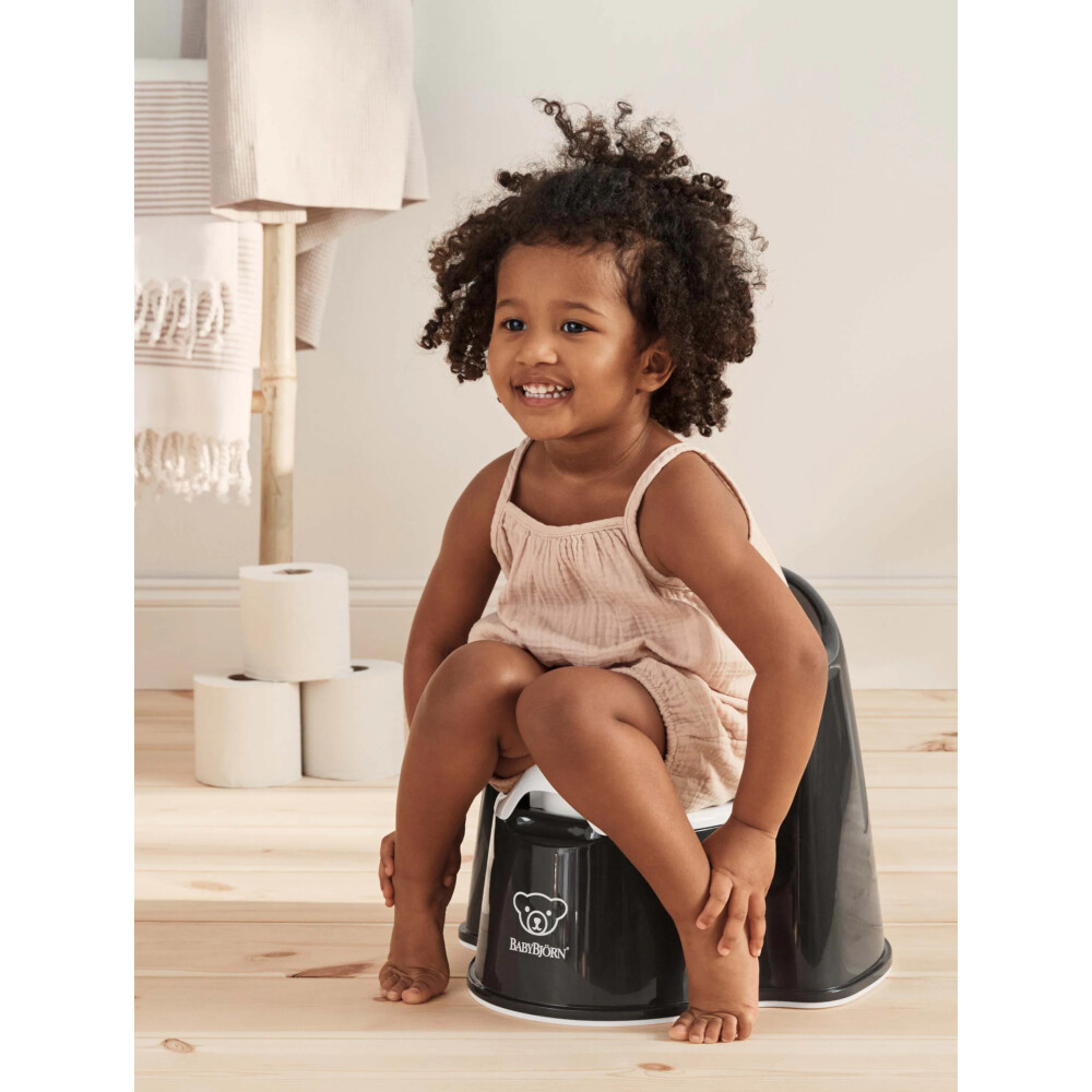 BabyBjorn - Olita cu protectie spate Potty Chair Black/White