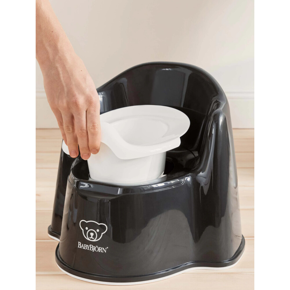 BabyBjorn - Olita cu protectie spate Potty Chair Black/White