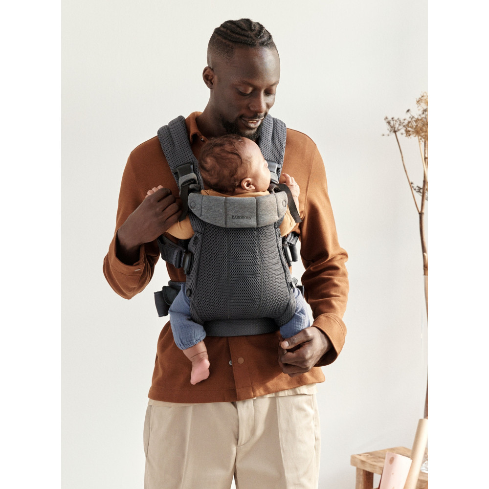 BabyBjorn - Marsupiu anatomic cu multiple pozitii de purtare colectia Harmony, 3D Mesh, Anthracite - Editie Limitata