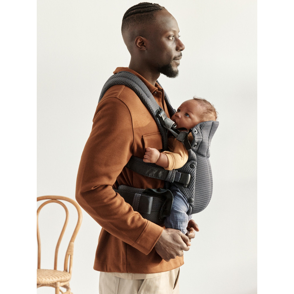 BabyBjorn - Marsupiu anatomic cu multiple pozitii de purtare colectia Harmony, 3D Mesh, Anthracite - Editie Limitata