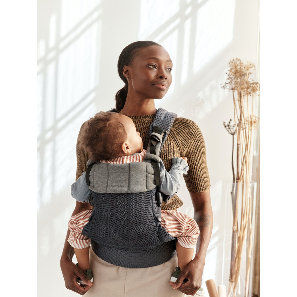 BabyBjorn - Marsupiu anatomic cu multiple pozitii de purtare colectia Harmony, 3D Mesh, Anthracite - Editie Limitata