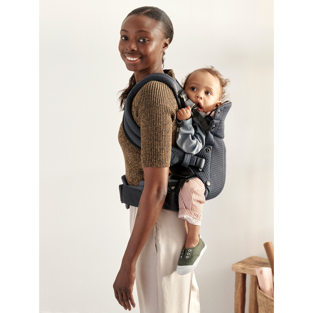 BabyBjorn - Marsupiu anatomic cu multiple pozitii de purtare colectia Harmony, 3D Mesh, Anthracite - Editie Limitata