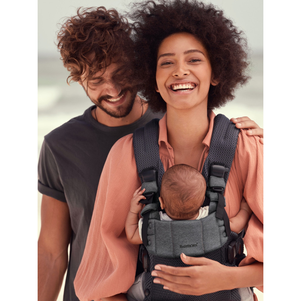 BabyBjorn - Marsupiu anatomic cu multiple pozitii de purtare colectia Harmony, 3D Mesh, Anthracite - Editie Limitata