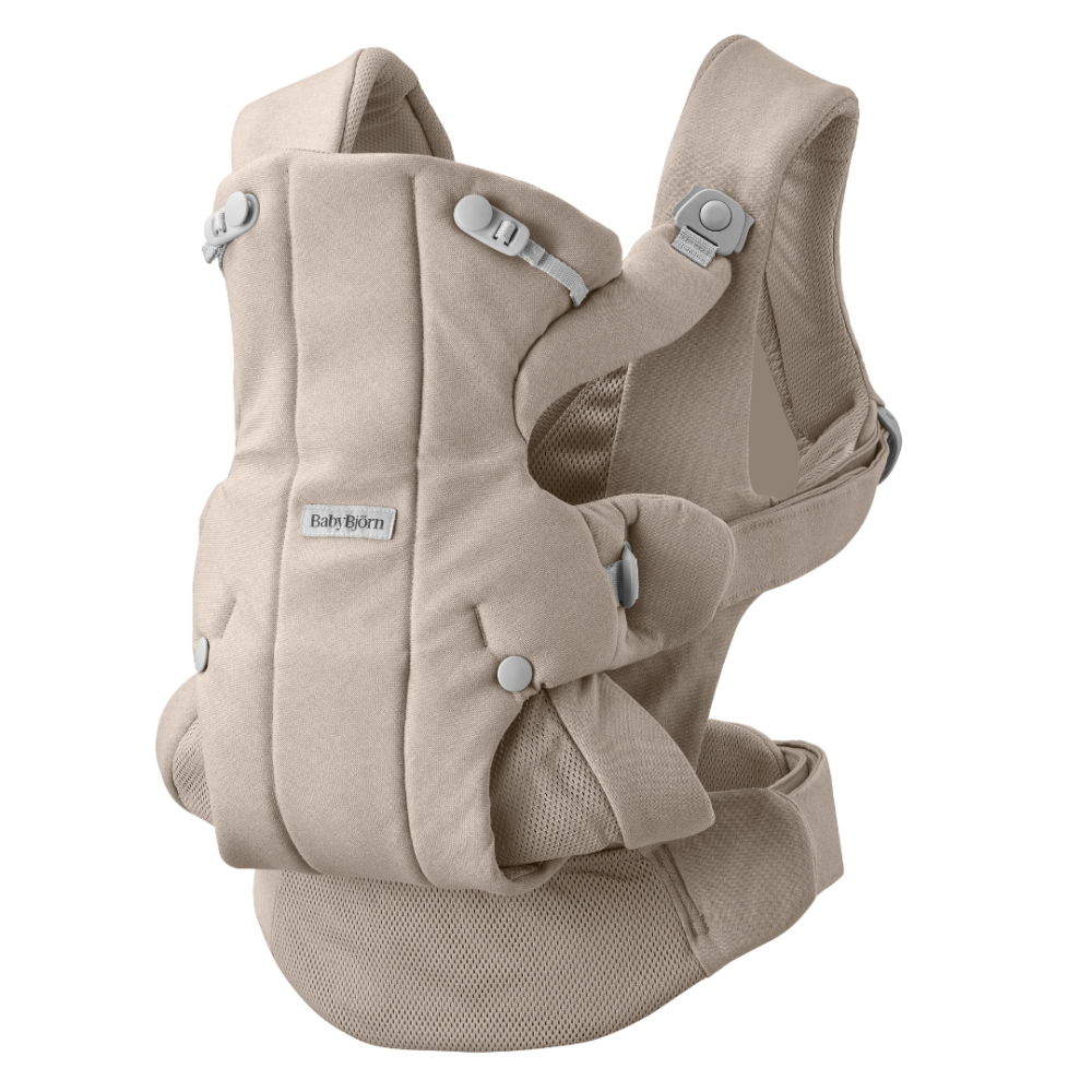 Baby Bjorn - Marsupiu ergonomic Baby Carrier Hold, Sand Gray, tesatura periata