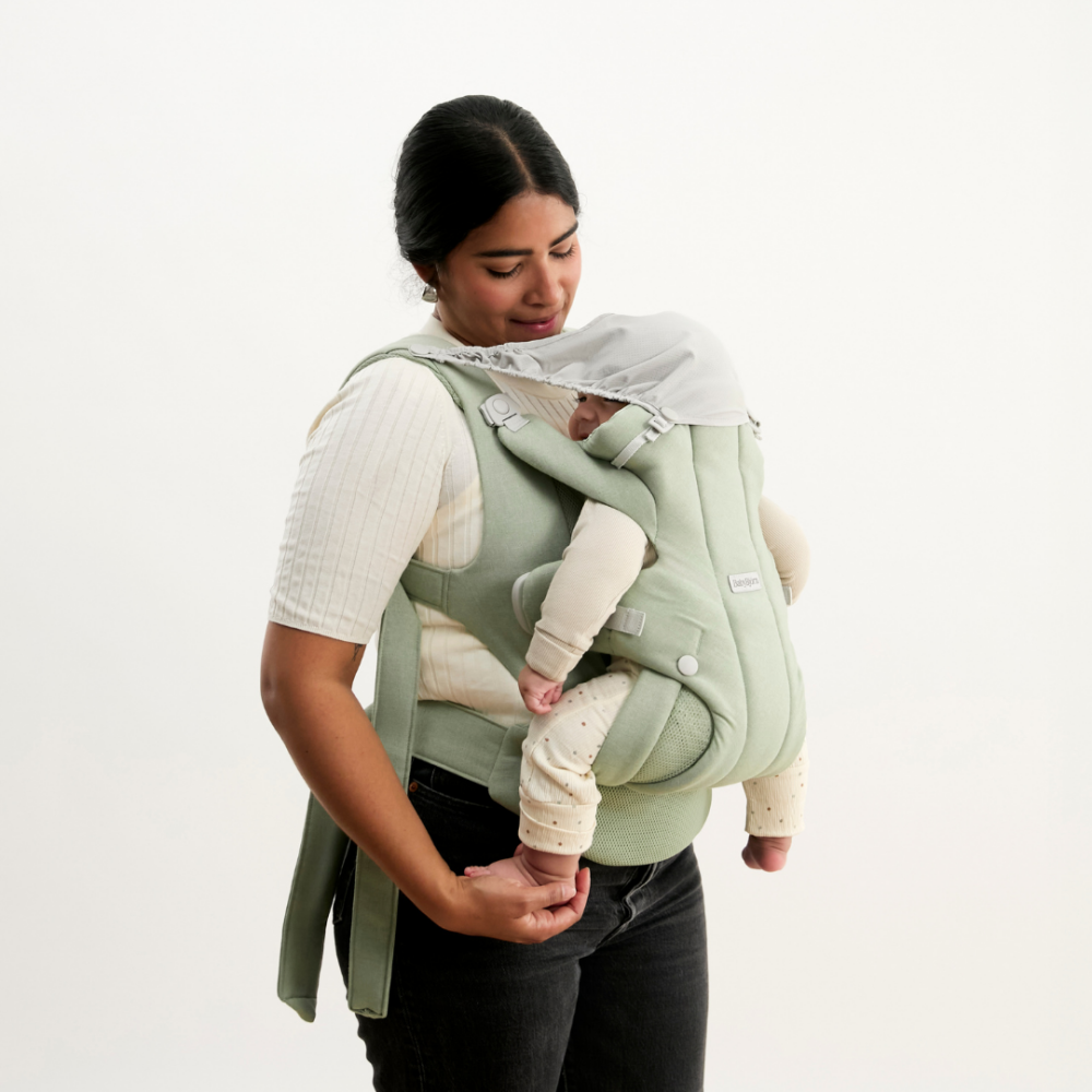 Baby Bjorn - Marsupiu ergonomic Baby Carrier Hold, Light Green, tesatura periata