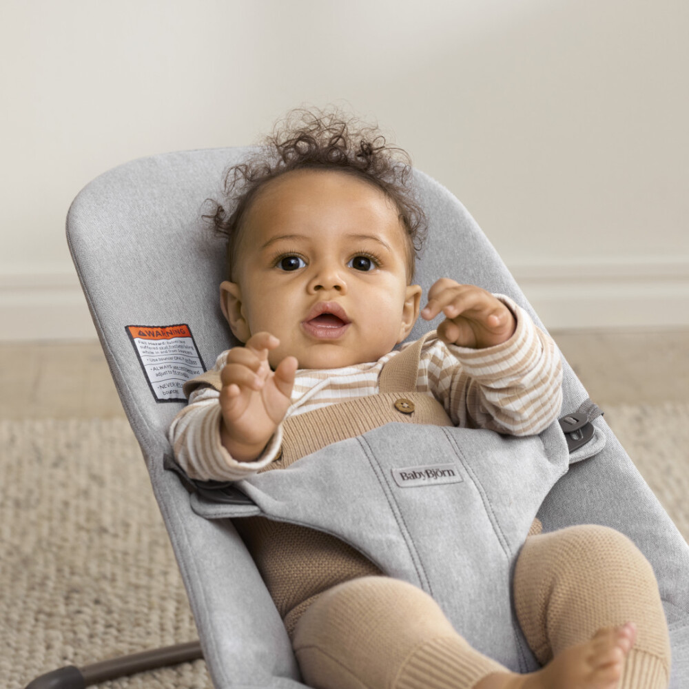 BabyBjorn - Balansoar Bliss Light Gray din tesatura melange cu aspect Clasic