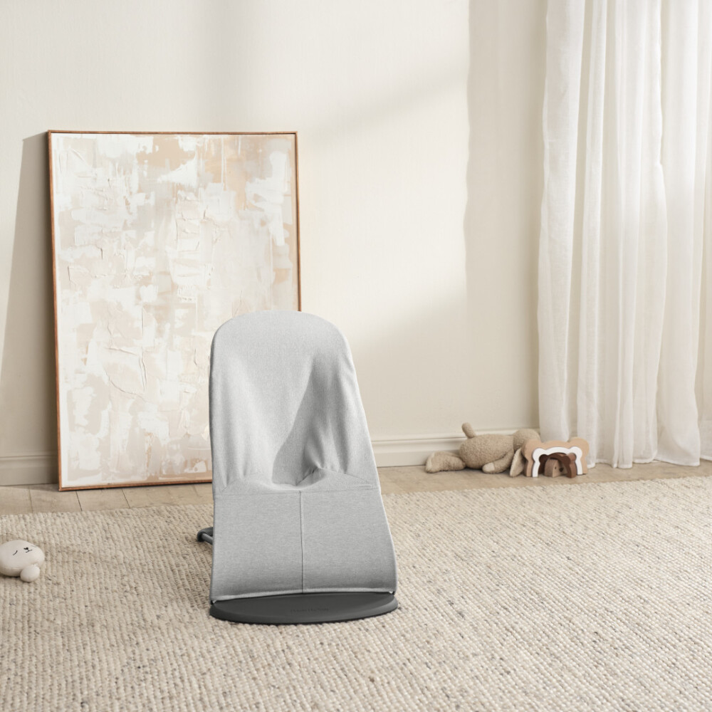 BabyBjorn - Balansoar Bliss Light Gray din tesatura melange cu aspect Clasic