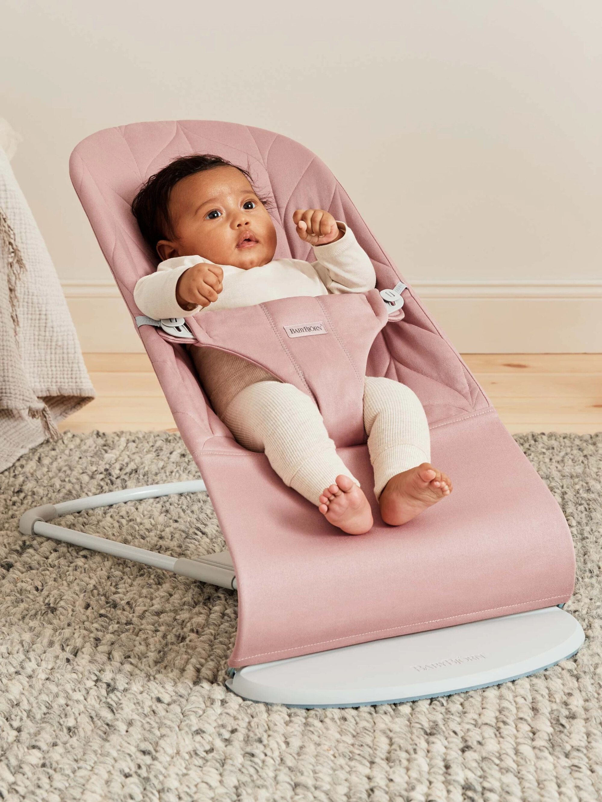 BabyBjorn Balansoar Bliss Dusty Pink, Bumbac — Baby Safe