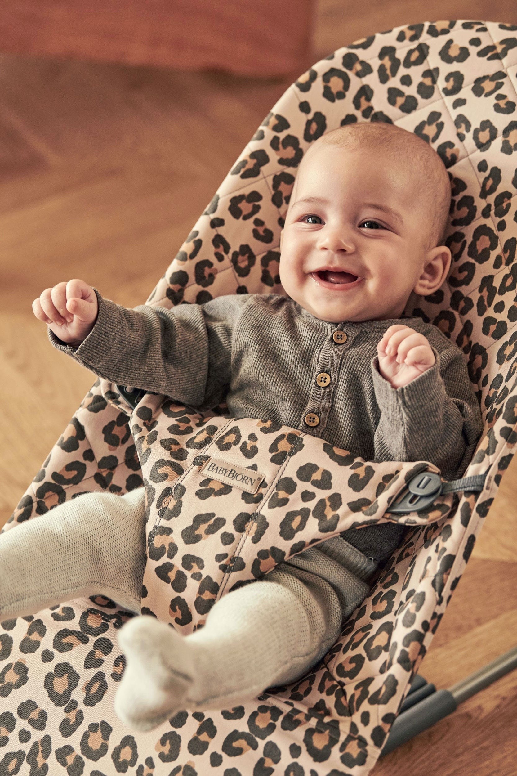 BabyBjorn Balansoar Bliss Beige/Leopard, Bumbac Editie Limitata