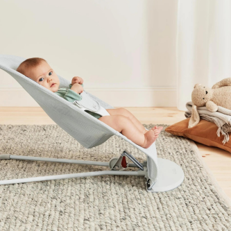 BabyBjorn - Balansoarul Balance Soft Silver/White, Mesh