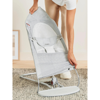 BabyBjorn - Balansoarul Balance Soft Silver/White, Mesh