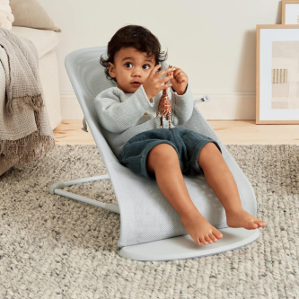 BabyBjorn - Balansoarul Balance Soft Silver/White, Mesh