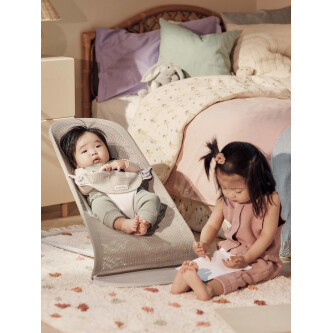 Baby Bjorn - Balansoar Balance Soft, Grey Beige/White, Mesh 