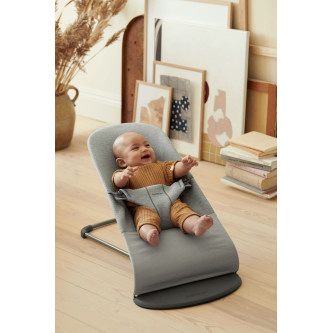 BabyBjorn - Balansoar Bliss Light Grey, 3D Jersey, cu bara de jucarii 