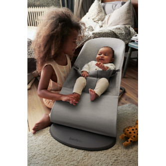 BabyBjorn - Balansoar Bliss Light Grey, 3D Jersey, cu bara de jucarii 