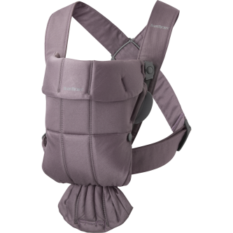 BabyBjorn - Marsupiu anatomic Mini, cu multiple pozitii de purtare, Dark Purple, Bumbac