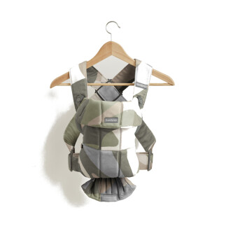 BabyBjorn - Marsupiu anatomic Mini, cu multiple pozitii de purtare. Khaki/Green, Bumbac