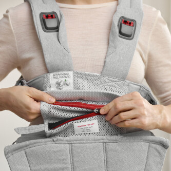 BabyBjorn - Marsupiu anatomic cu multiple pozitii de purtare colectia Harmony, tesatura melange, Light Gray