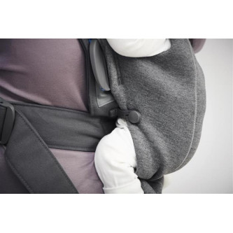 BabyBjorn - Marsupiu anatomic Mini, cu pozitii multiple de purtare, Dark Grey, 3D Jersey