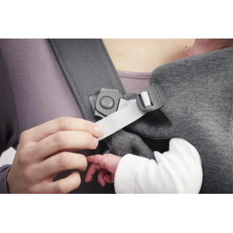 BabyBjorn - Marsupiu anatomic Mini, cu pozitii multiple de purtare, Dark Grey, 3D Jersey