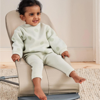 BabyBjorn - Balansoar Balance Soft Khaki cu detalii Beige, Tesatura