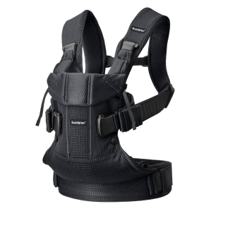 Babybjorn - Marsupiu Anatomic One Air - Black, 3D Mesh