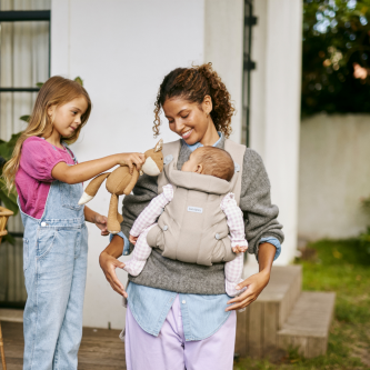 Baby Bjorn - Marsupiu ergonomic Baby Carrier Hold, Sand Gray, tesatura periata