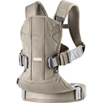BabyBjorn - Marsupiu anatomic One Air - Greige, 3D Mesh