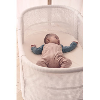 BabyBjorn - Patut reglabil pe inaltime din mesh, Alb